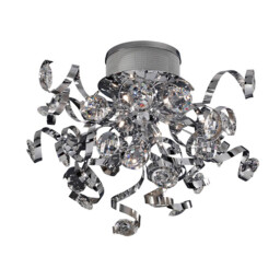 Kurlz Ceiling 9 Light G4 Polished Chrome/Crystal, NOT LED/CFL Compatible - thumbnail 1
