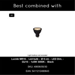 Upton Ceiling spotlight - 4xGU10 - Smoke Grey - thumbnail 3