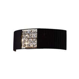Evelyn Flush Wall Lamp with Cream Shade 2 Light Polished Chrome, Crystal - thumbnail 5
