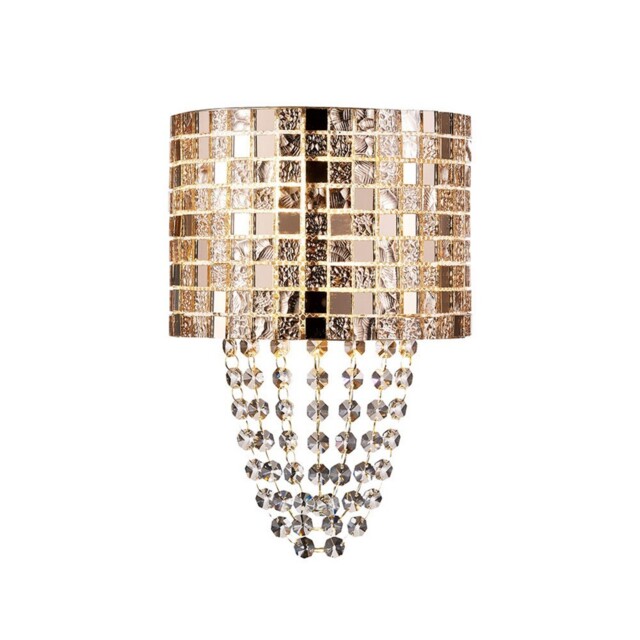 Camden Wall Lamp 2 Light G9 Rose Gold, Mosaic Glass, Crystal - image 1