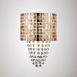 Camden Wall Lamp 2 Light G9 Rose Gold, Mosaic Glass, Crystal - thumbnail 2