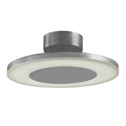 Hemisferic Ceiling 1 X 28W LED Round 3000K, 1800lm, Satin Aluminium / Frosted Acrylic, 3yrs Warranty