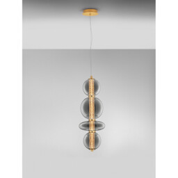 Navi Globe Pendant Ceiling Light Brass Gold, Smokey Grey LED 20W 2601lm 3000K - thumbnail 5
