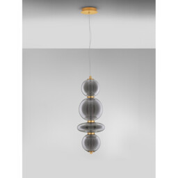 Navi Globe Pendant Ceiling Light Brass Gold, Smokey Grey LED 20W 2601lm 3000K - thumbnail 3