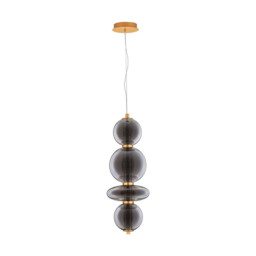 Navi Globe Pendant Ceiling Light Brass Gold, Smokey Grey LED 20W 2601lm 3000K - thumbnail 1