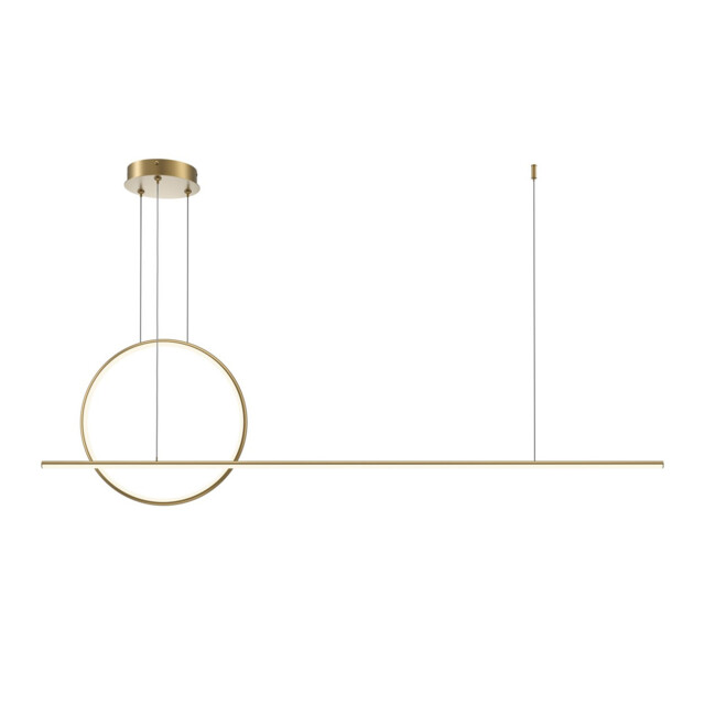 Halo Ring Modern 143cm Bar Pendant Ceiling Light Brass 2100lm White Shade - image 1