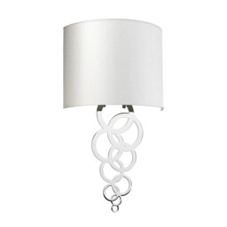 Curtis Medium 1 Light Wall Light, Polished Chrome, Ivory Faux Silk Shade - thumbnail 2