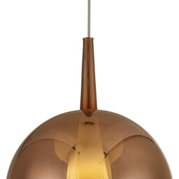 Elsa Assembly Pendant (WITHOUT PLATE) With Round Shade, 1 Light E27, Copper Glass With Frosted Inner Cone - thumbnail 3