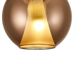 Elsa Assembly Pendant (WITHOUT PLATE) With Round Shade, 1 Light E27, Copper Glass With Frosted Inner Cone - thumbnail 5