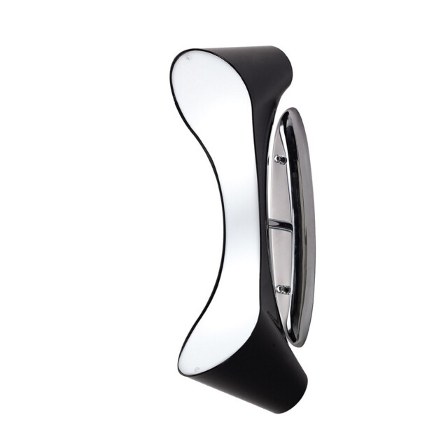 Ora Flush Wall Lamp 2 Light E27, Gloss Black, White Acrylic, Polished Chrome - image 1