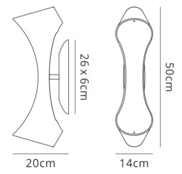 Ora Flush Wall Lamp 2 Light E27, Gloss Black, White Acrylic, Polished Chrome - thumbnail 2
