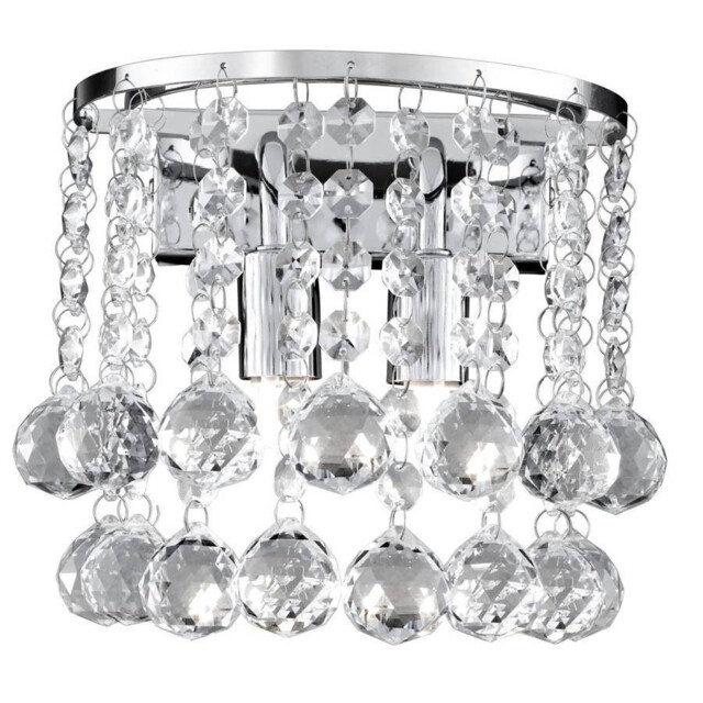 Hanna Indoor Wall 2 Light Chrome with Crystals, G9 - image 1