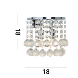 Hanna Indoor Wall 2 Light Chrome with Crystals, G9 - thumbnail 2