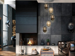 Ovila Modern Cluster Drop 5 Light LED Pendant Light, Oval Brandy & Smoke Grey Shades - thumbnail 2