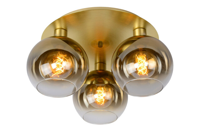 Marius Retro Flush Ceiling Light - 3xE27 - Matt Gold, Brass - Special Offer - image 1