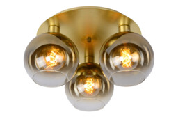 Marius Retro Flush Ceiling Light - 3xE27 - Matt Gold, Brass - Special Offer