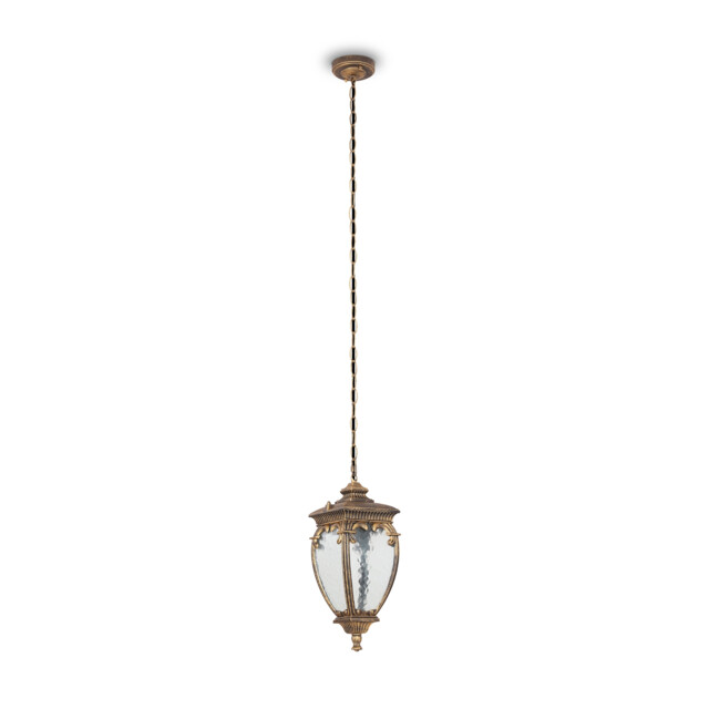 Fleur Outdoor Pendant Ceiling Light Black with Gold, IP44