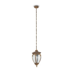 Fleur Outdoor Pendant Ceiling Light Black with Gold, IP44