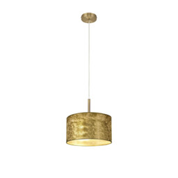 Baymont Antique Brass E27 Single Pendant With 30cm x 17cm Gold Leaf Shade - thumbnail 5