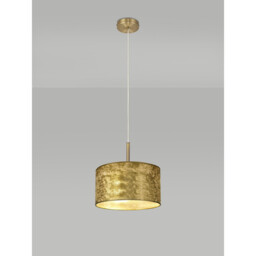Baymont Antique Brass E27 Single Pendant With 30cm x 17cm Gold Leaf Shade - thumbnail 2