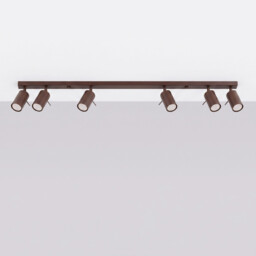 Ring Ceiling Spotlight Bar Brown 6x GU10 - thumbnail 2