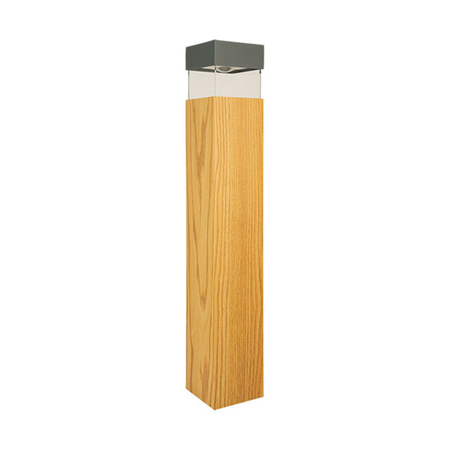 Elyon Square Outdoor Bollard Graphite-Wood LED 3000K IP65 - image 1