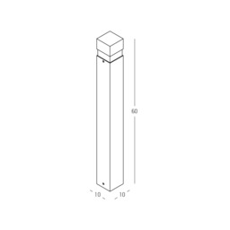 Elyon Square Outdoor Bollard Graphite-Wood LED 3000K IP65 - thumbnail 5