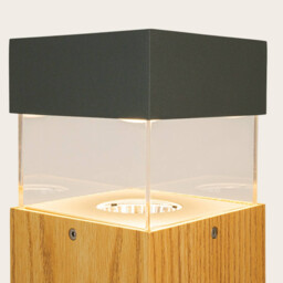 Elyon Square Outdoor Bollard Graphite-Wood LED 3000K IP65 - thumbnail 3