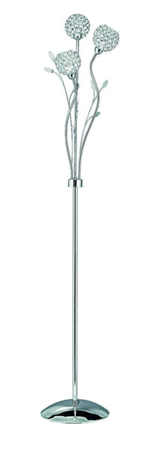 Bellis 3 Light Floor Lamp Flower Design Chrome and Glass, G9 - image 1