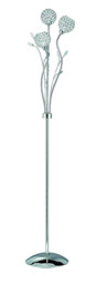 Bellis 3 Light Floor Lamp Flower Design Chrome and Glass, G9 - thumbnail 1