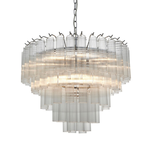 Toulouse 12 Light Multi Arm Lamp Ceiling Pendant Bright Nickel - image 1