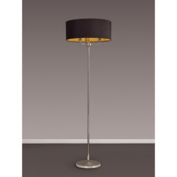 Banyan 3 Light Switched Floor Lamp With 50cm x 20cm Faux Silk Shade, Black/Green Olive Polished Nickel/Midnight Black - thumbnail 2