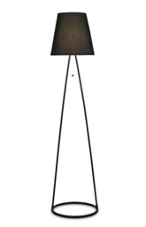 Hayden Floor Lamp 1 Light E27 Matt Black c, w Black Fabric Shade