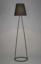 Hayden Floor Lamp 1 Light E27 Matt Black c, w Black Fabric Shade - thumbnail 2