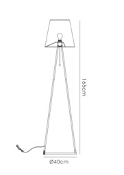 Hayden Floor Lamp 1 Light E27 Matt Black c, w Black Fabric Shade - thumbnail 3