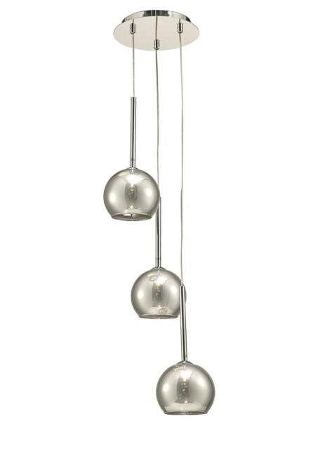Regina Ceiling Cluster Pendant 3 Light Cluster G9 Polished Chrome, Smoke Glass - image 1