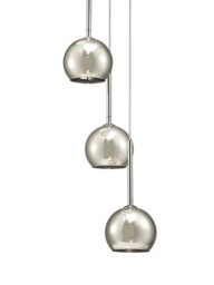 Regina Ceiling Cluster Pendant 3 Light Cluster G9 Polished Chrome, Smoke Glass - thumbnail 5