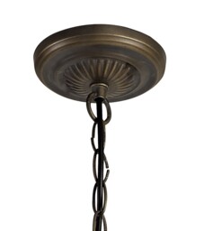 Worcester 3 Light Uplighter Ceiling Pendant E27 With 30cm Tiffany Shade, Blue, Crystal, Aged Antique Brass - thumbnail 3