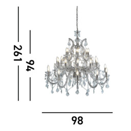 Marie Therese 30 Light Crystal Chandelier Chrome Finish, E14 - thumbnail 5
