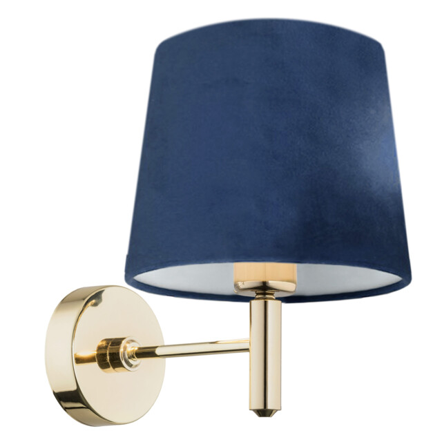 Ponte Wall Lamp With Shade Navy Blue, Dark Brass Steel - image 1