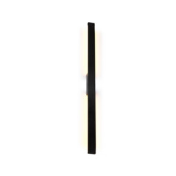 Lotus 1.2m Wall Lamp, 18W LED, 3000K, 1900lm, IP54, Black, 3yrs Warranty