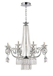 Eden Ceiling Pendant Chandelier 8 Light G9 Polished Chrome, Crystal - thumbnail 1