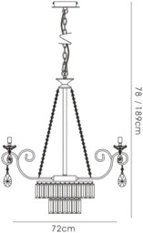 Eden Ceiling Pendant Chandelier 8 Light G9 Polished Chrome, Crystal - thumbnail 3