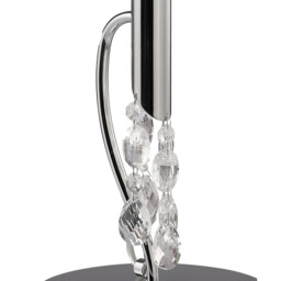 Tiffany Table Lamp 1+1 Light E14+G9, Polished Chrome With Soft Bronze Shade & Clear Crystal - thumbnail 5