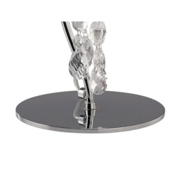 Tiffany Table Lamp 1+1 Light E14+G9, Polished Chrome With Soft Bronze Shade & Clear Crystal - thumbnail 3