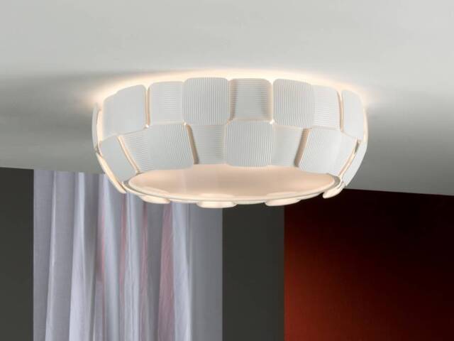 Quios 4 Light Flush Ceiling Light Matt white, E27 - image 1