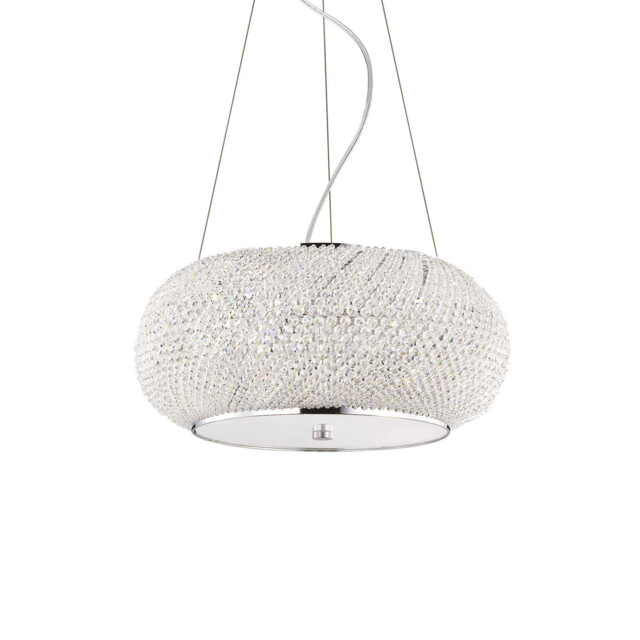 Pasha'  6 Light Ceiling Pendant Chrome with Crystals, E14 - image 1
