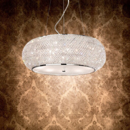 Pasha'  6 Light Ceiling Pendant Chrome with Crystals, E14 - thumbnail 2