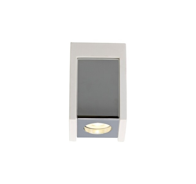 Lyndon 1 Light Ceiling GU10, White Paintable Gypsum With Polished Chrome Cover - image 1