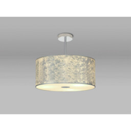 Baymont Polished Chrome 3 Light E27 Semi Flush Fixture With 50cm x 20cm Silver Leaf Shade - thumbnail 2